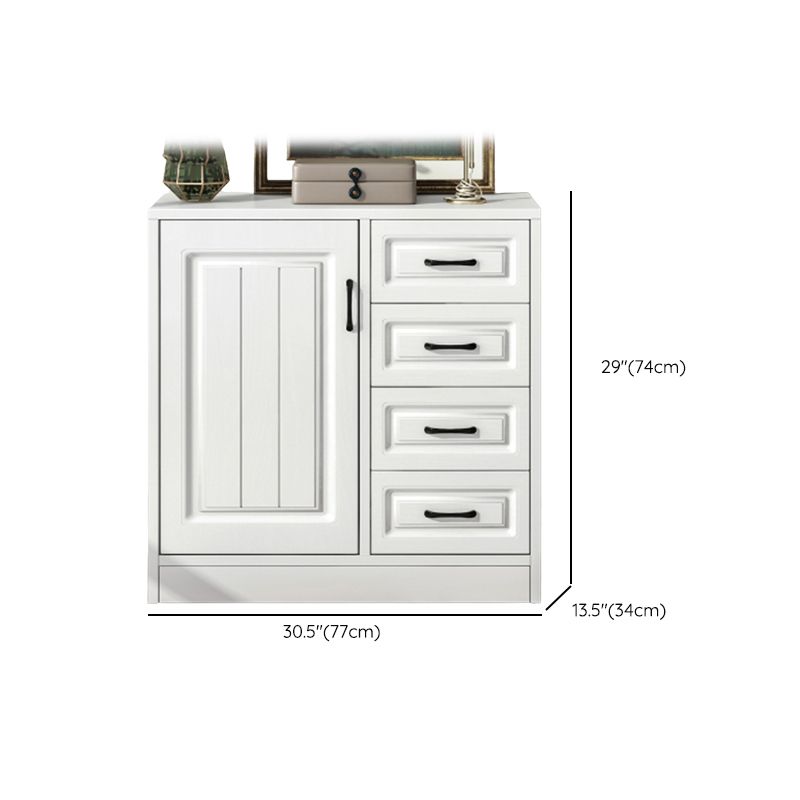 White Standard Cabinet Solid Wood Storage Cabinet with Drawer
