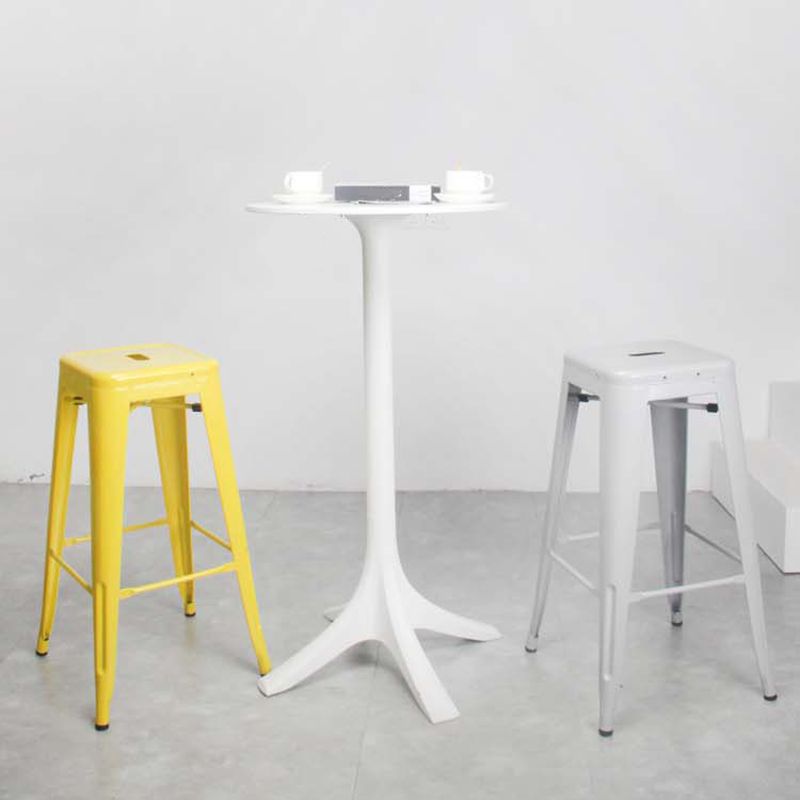 Industrial Style Bar Stools Stackable Wrought Iron Bar Cafe Metal High Chairs