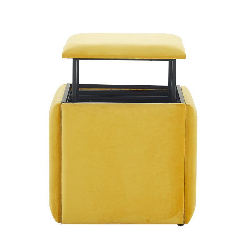 Modern Velvet Target Pouf Plain Square with Storage Stain Resistant Storage Ottoman