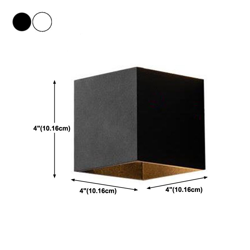 Square Shade Metal Wall Sconce Modern Style 2 Lights Wall Mount Lighting
