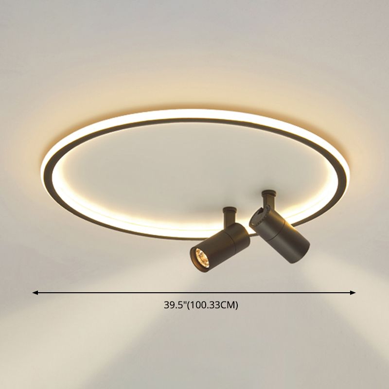 Plafonnier LED moderne en aluminium à montage encastré circulaire à angle réglable avec 2 spots