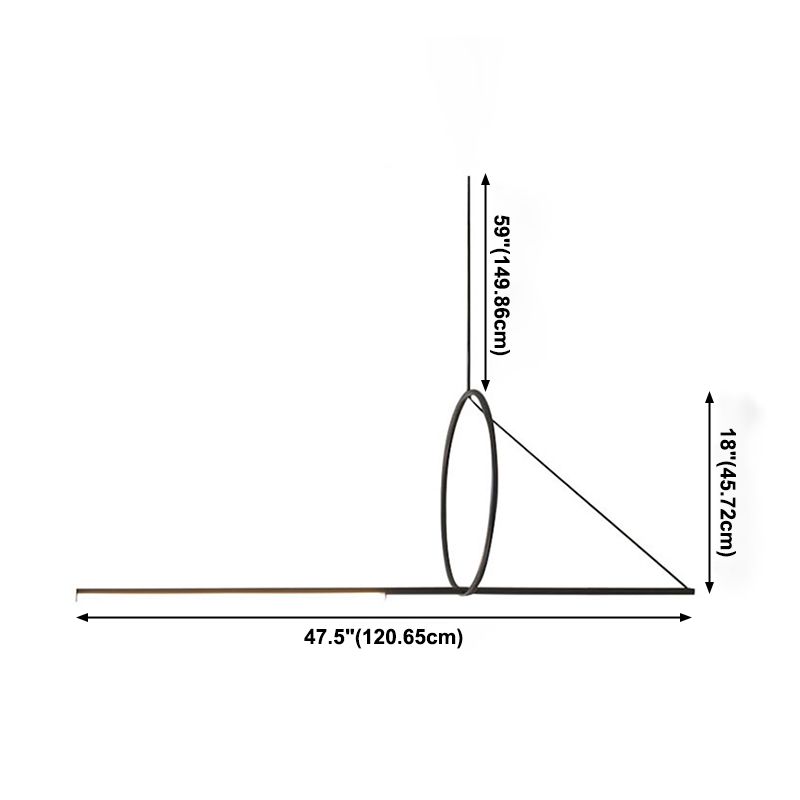 Geometric Island Lighting Fixtures Modern Chandelier Metal 1 Light Island Lamps in Black