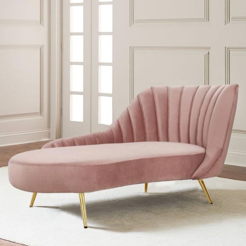 Glam Upholstered Chaise Lounge Couch Velvet Chaise Lounge Chair