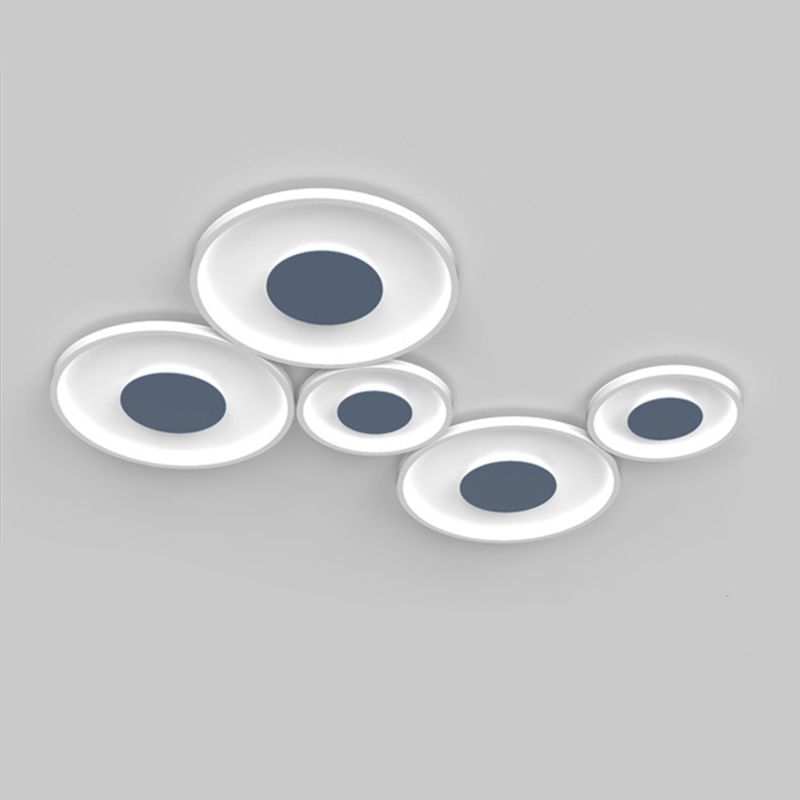 Modern Style Round Shape Flush Mount 5-Lights Acrylic Ceiling Light for Living Room