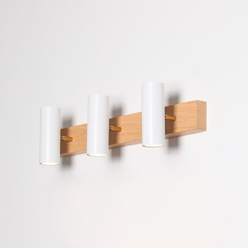 Lámpara de tocador de forma de cilindro de tocador de tocador de hierro de estilo nórdico con sombra de metal para dormitorio