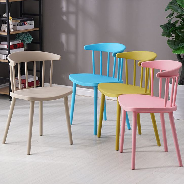 Contemporary Style Dining Chair Armless Chairs with Plastic Legs for Home