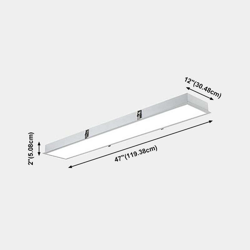 Rectangle Shape LED Ceiling Lamp Modern Iron 1 Light Flush Mount for Office Mall