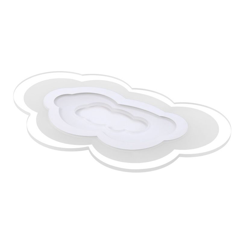 Acrylic Cloud Flush-Mount Light Fixture Minimalist LED White Close to Ceiling Lighting