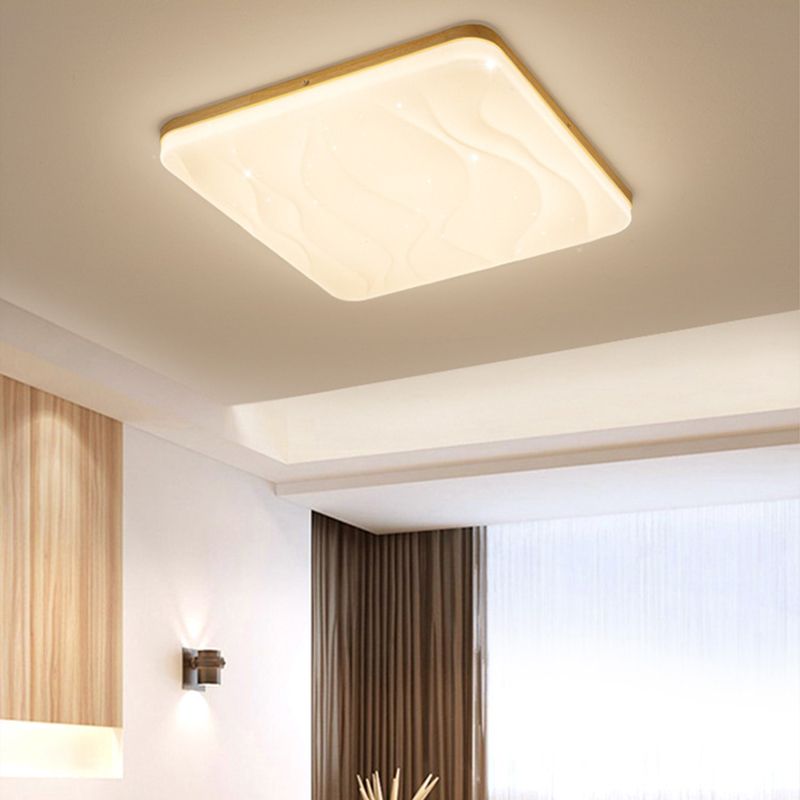 Modern Geometric Flush Mount Wood Flush Mount Light for Bedroom