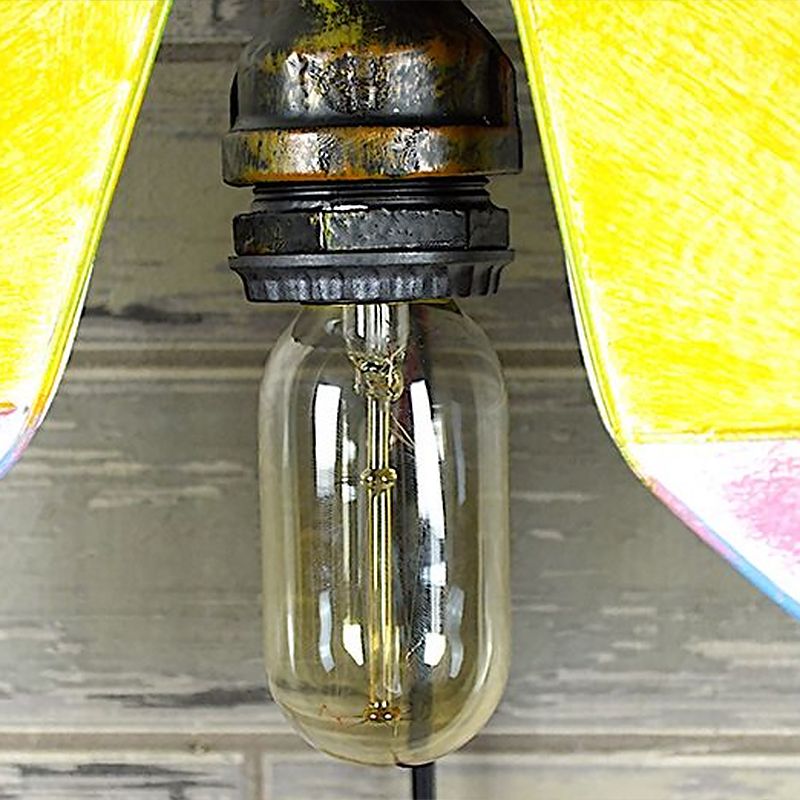 Metall Wasserpfeife Schmetterling Lampe Lampe DOFT Einer-Bulb-Korridorwandleuchte in Schwarz
