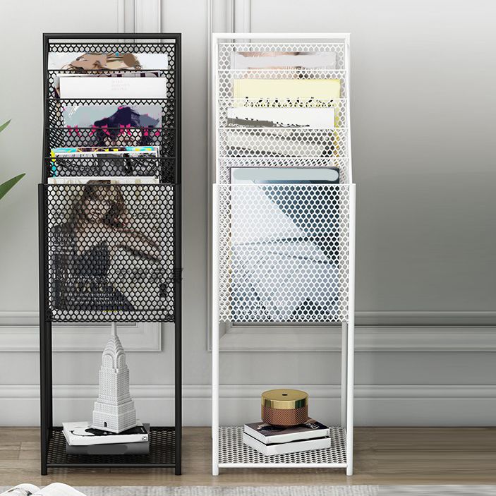 Contemporary Style Step Bookcase Metal Closed Back Bookshelf,36.6" H x 11.8" W