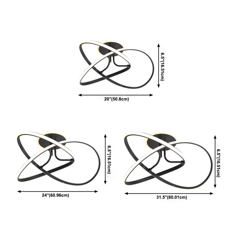 Plafonnier LED en gel de silice de style concis et moderne, montage semi-encastré linéaire en aluminium pour chambre à coucher