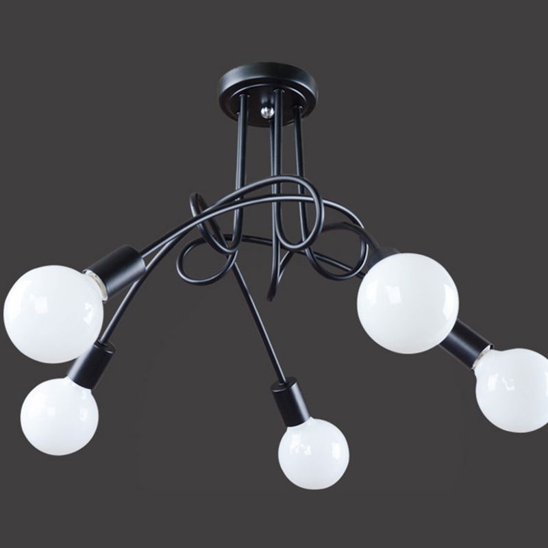 Wrought Iron Ceiling Light Minimalist Elbow Home Dining Room Bedroom Study Aisle Creative Personality Industrial Style Lamps