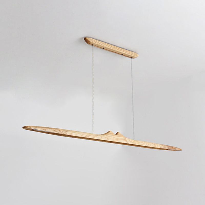 Wood Hanging Pendant Lights Nordic Modern Linear Hanging Lamps for Tea Room