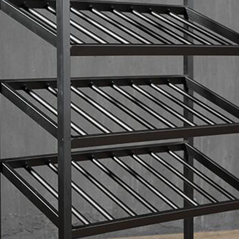 Industrial Floor Wine Holder Rack Metal Wine Racks with Shelf