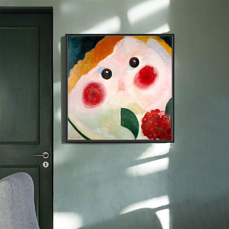 Novelty Cartoon Figure Painting for Children Bedroom in Red, Multiple Sizes Options