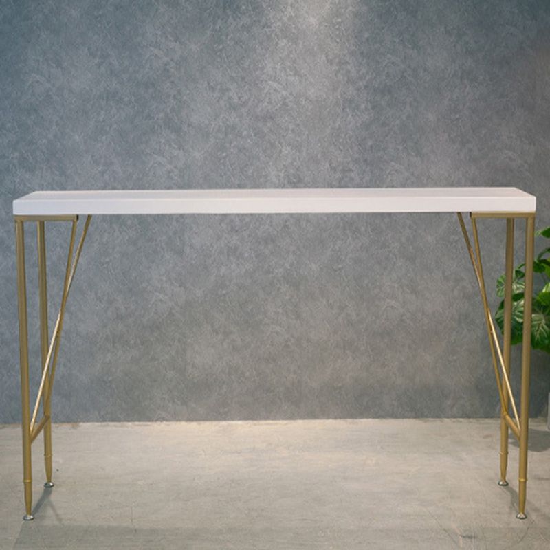 Glam Bar Height Table Solid Wood Top Bistro Bar Table with Metal Base