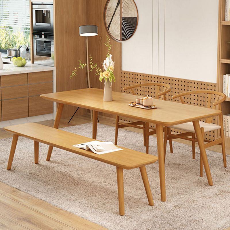 Modern Dining Set 1/4/5/6/7 Pcs Rectangle Solid Wood Dining Table and Armless Chairs