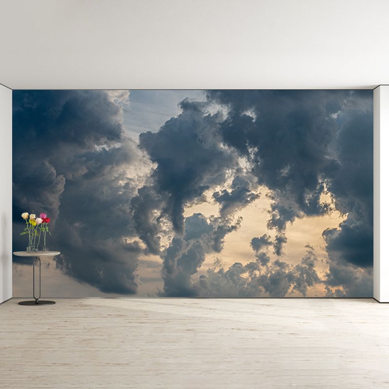 Beautiful Cloud Murals Modern Wall Decoration in Blue and White, Custom Made