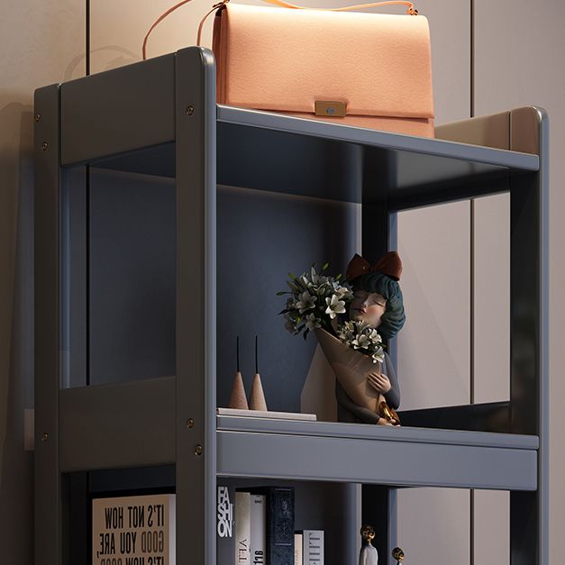 Libreria etagere verticale contemporanea libreria in legno di gomma grigia e nera