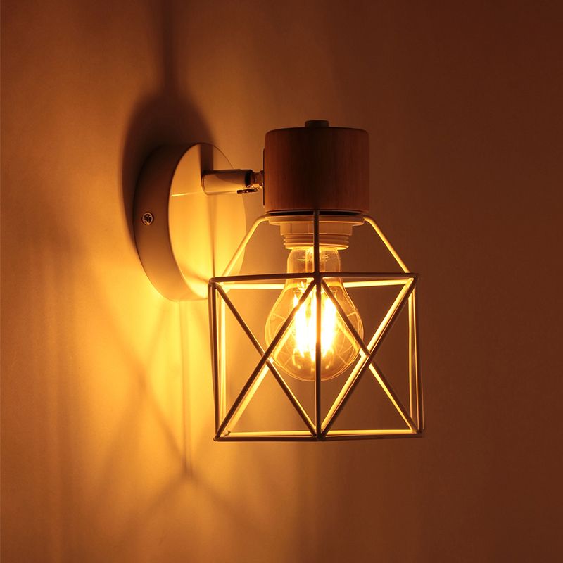 Industrial Wall Lighting Fixture Wooden Wall Light Sconce for Bedroom