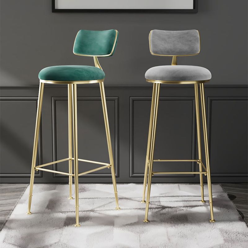 Glam Low Back Bar Stuhl Fußstütze Round Polstered Counter Heighing Stool