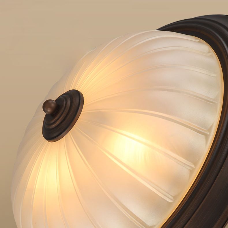 Bowl-Shaped Glass Flush Mount Ceiling Light Classic Bedroom Flush Mount Light Fixture