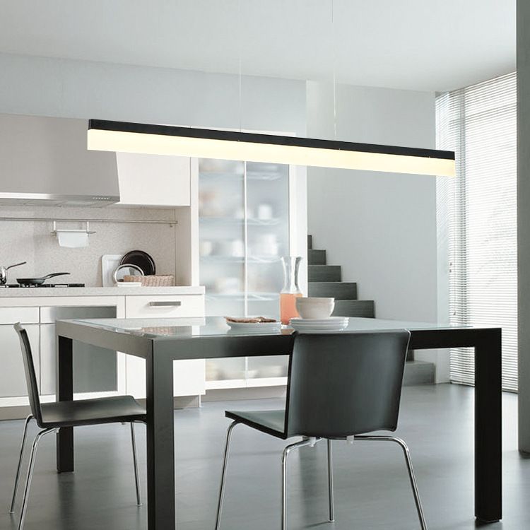 Linear Island Chandelier Lights Simplicity Acrylic Chandelier Lighting Fixtures for Office