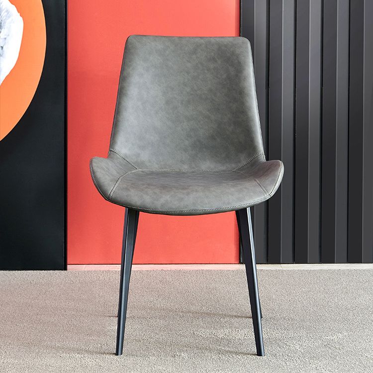 Chaise latéral de salle à manger contemporaine en métal