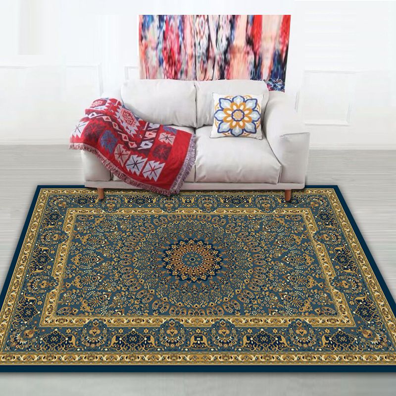 Shabby Chic Tribal Print Rug Multi-Color Bohemian Carpet Synthetics Stain Resistant Anti-Slip Backing Pet Friendly Rug for Room