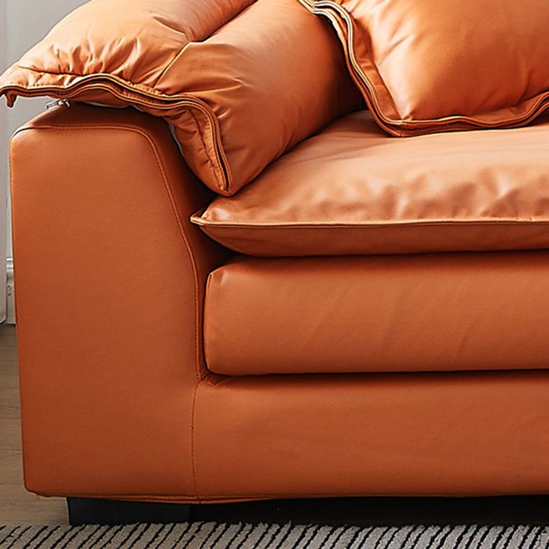 Fabric Pillow Top Arm Sectional Sofa 25.6"High Removable Cushions Sofa with Slipcover