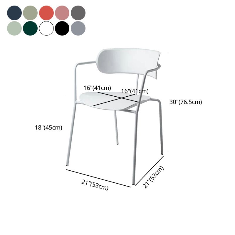Chaise de salle à manger de style contemporain, chaise d'appoint de cuisine à bras ouvert avec pieds en métal