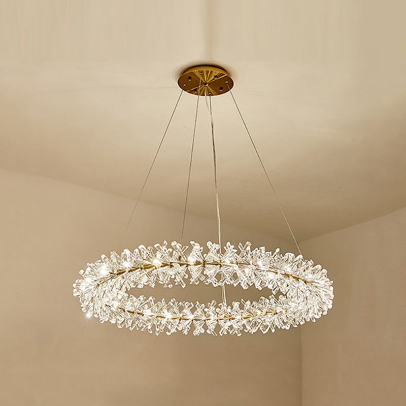 1 Circolo leggero Luci a sospensione Luci a sospensione Crystal Crystal Apparecchiatura in oro