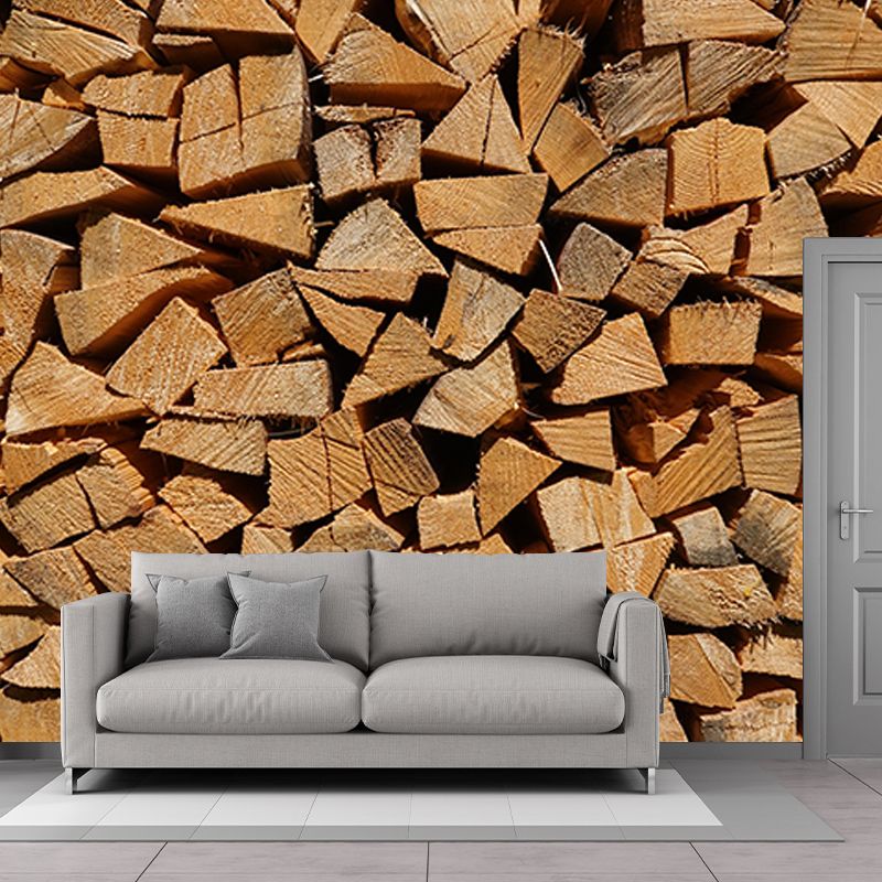 Wood Grain 3D Mural Industrial Wall Mural Mildew Resistant Decorative Dining Room Mural