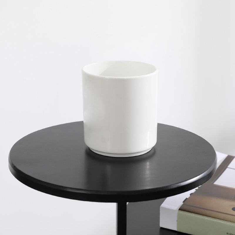 Mid-Century Modern Iron 2-Tier Side Table in Black and White