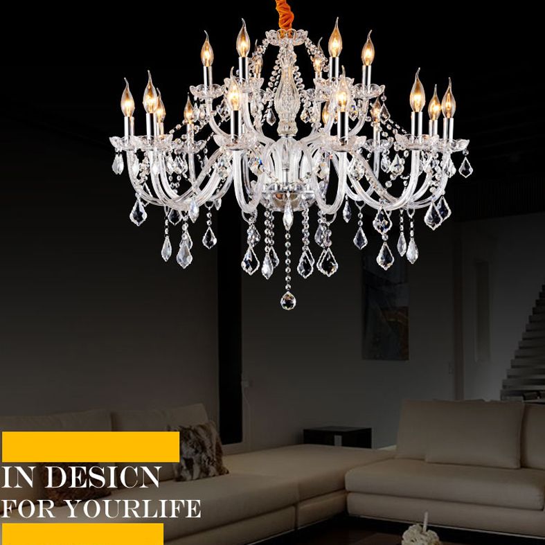 Lámpara de araña de velas iluminación de vidrio tradicional iluminación para restaurante