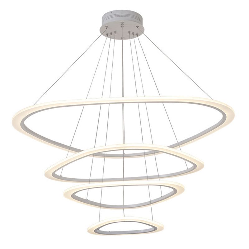 Postmodern Simplicity Triangle LED Chandelier Light Fixtures Acrylic Hanging Pendant Lights for Restaurant