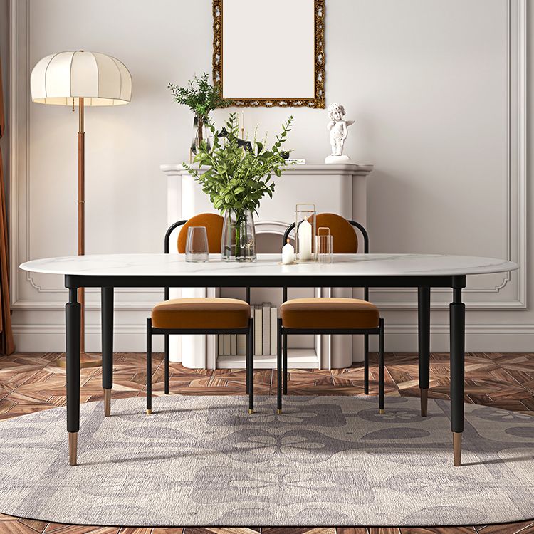 Minimalistischer ovaler Sinterstein Tisch Standard Esstisch für Küche