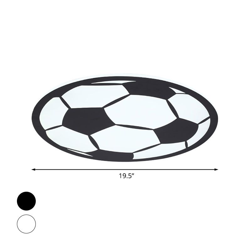 Lampada da incasso per calcio per bambini in bianco e nero, illuminazione da incasso a LED in acrilico per camera da letto dei ragazzi
