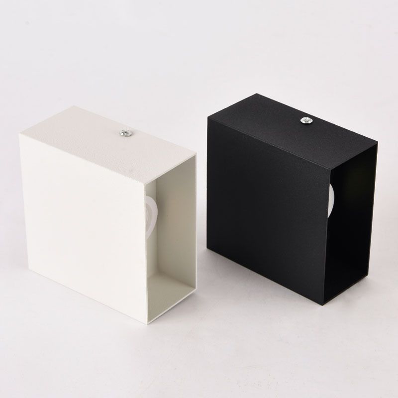 2-Lights Aluminum Wall Light Modern Cube 4" Wide Wall Sconce for Living Room