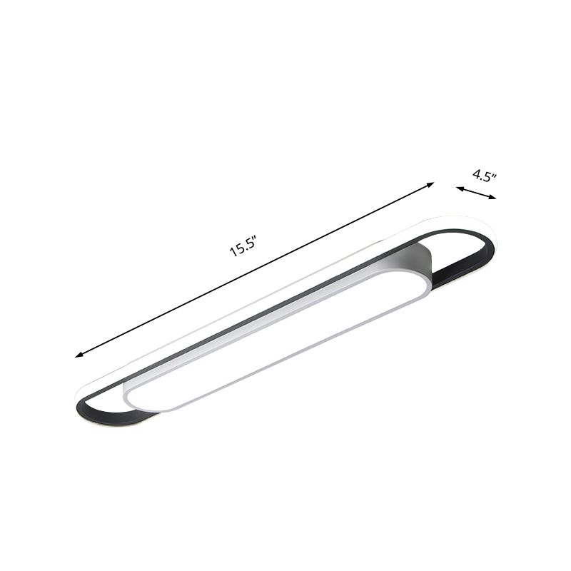 Black and White Multi-Ring Flush Lighting Modern 16"/23.5"/31.5" Wide Led Acrylic Flush Mount Lamp Fixture for Corridor in White/Warm Light