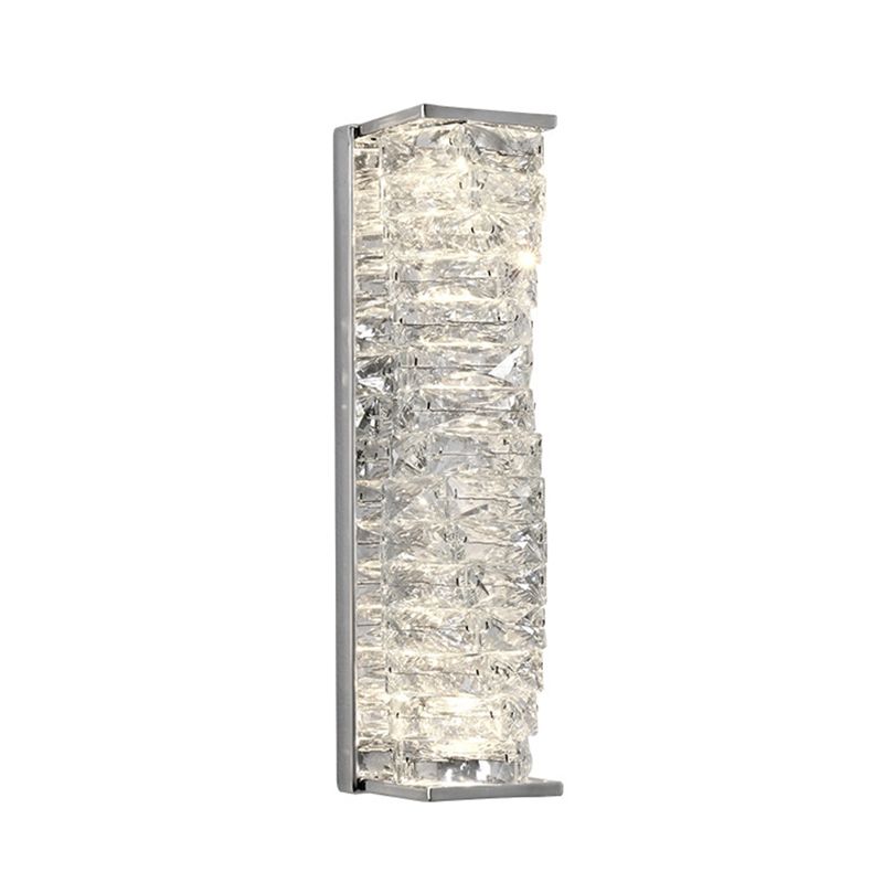 Moderner Stil Geometrischer Wandleuchten Schonconces Kristallblock 1-Licht-Leuchte in Chrom und Gold
