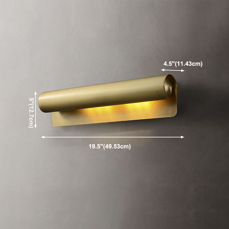 Iluminación de pared de medio cilindro de metal estilo moderno de luces múltiples lámparas de pared en latón