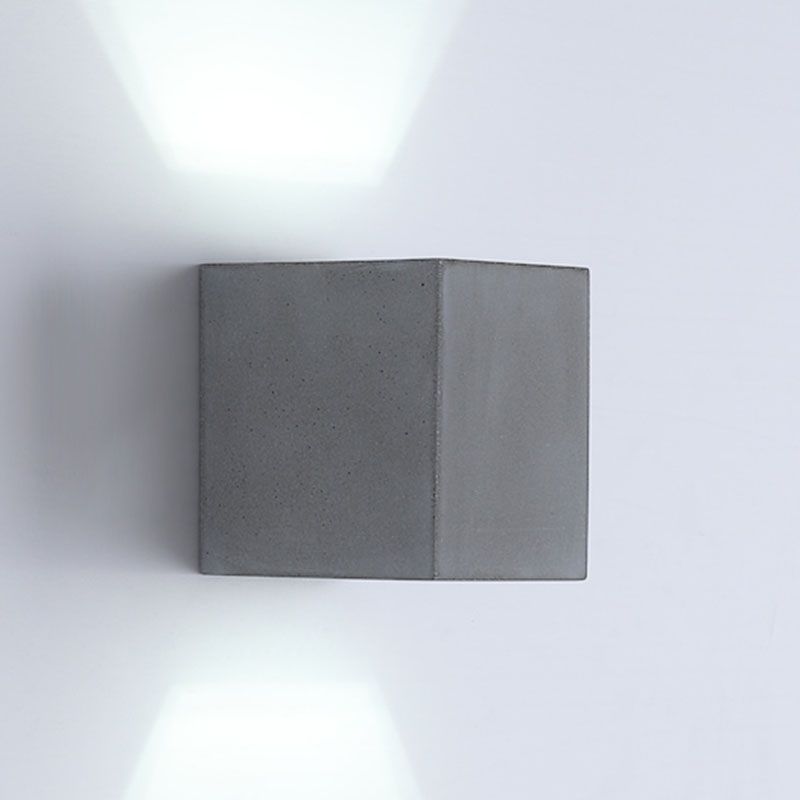 Cuboid Wall Light Farmture Moderne 1-licht grijze wandlamp met cementschaduw