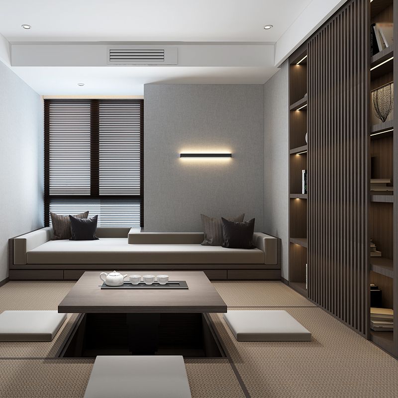 Lineare Form Metallwand Licht moderne Einlichtwandhalterung Leuchte in Schwarz