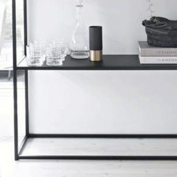 Contemporary Iron Console Sofa Table Rectangle Console Accent Table with Shelf for Hall