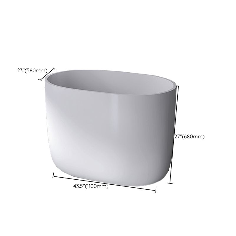 Modern Style Freestanding Bath Tub Acrylic Oval Bathtub in White