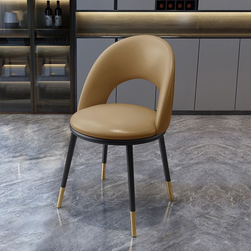 Nordic Style Dining Chairs Armless Dining Chair with Metal Legs for Kitchen