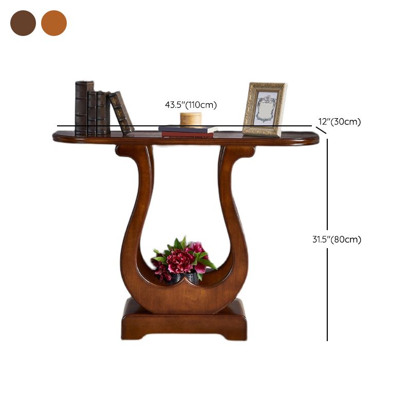 31.5-inch Tall Console Table Solid Wood Half Moon End Table for Hall