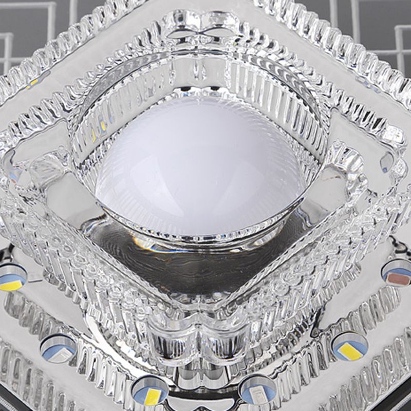 Plafonnier LED en cristal de style moderne, plafonnier encastré avec trou de 2 à 4 pouces de diamètre